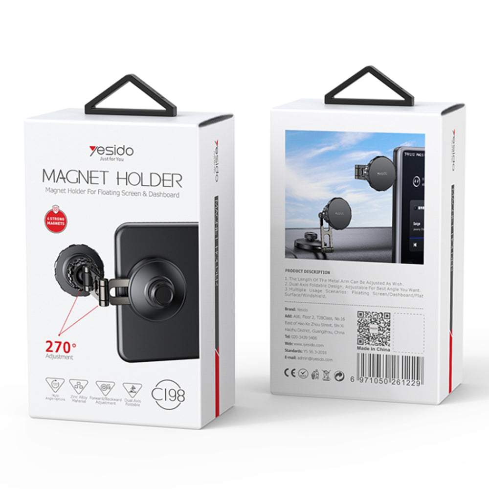 Magnetische Autohalterung Yesido C198, Universal, Grau