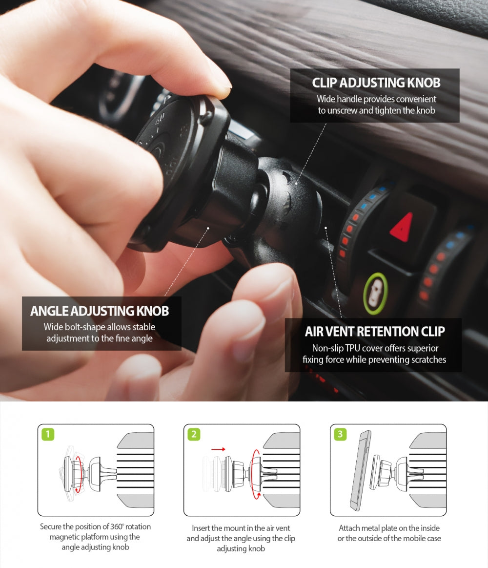 Magnetische Auto-Halterung Ringke Power Clip, Universal, Schwarz