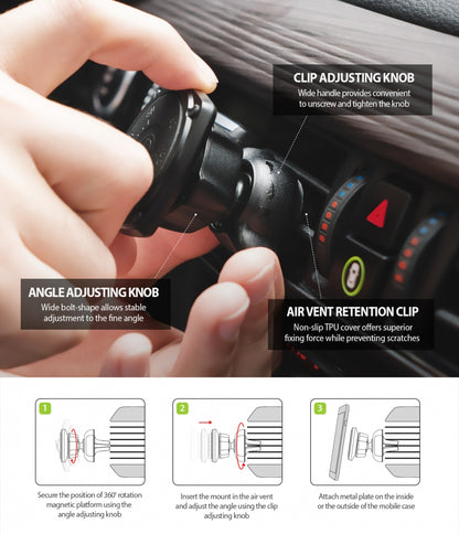 Magnetische Auto-Halterung Ringke Power Clip, Universal, Schwarz
