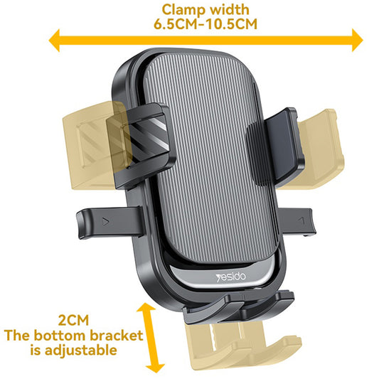 Yesido C267 Car Holder, 4.7inch - 7.2inch, Black