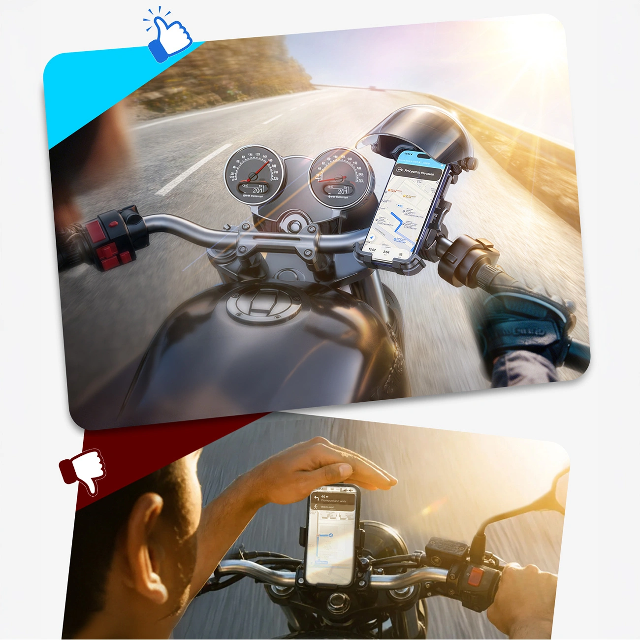 Fahrrad- und Motorradhalter mit Sonnenschutz Joyroom JR-ZS526, 4,7 Zoll - 7 Zoll, Schwarz