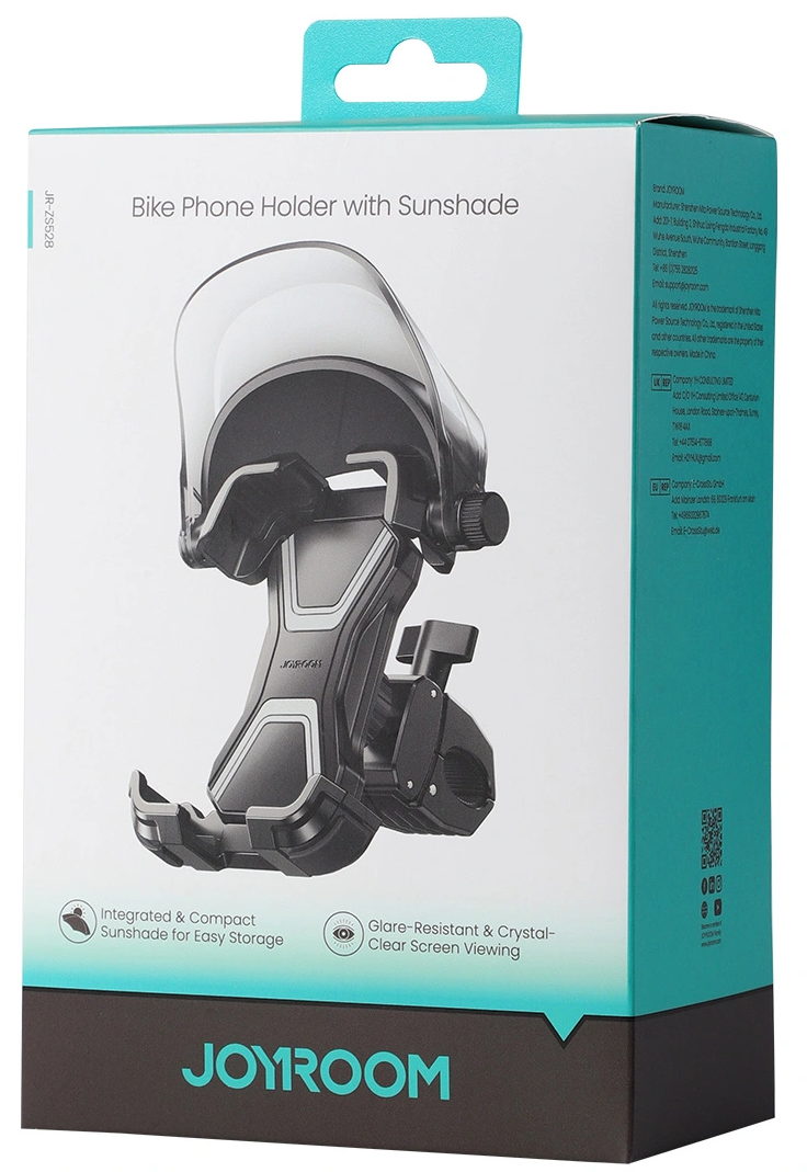 Fahrrad- und Motorradhalter mit Sonnenschutz Joyroom JR-ZS528, 4,7 Zoll - 7 Zoll, Schwarz