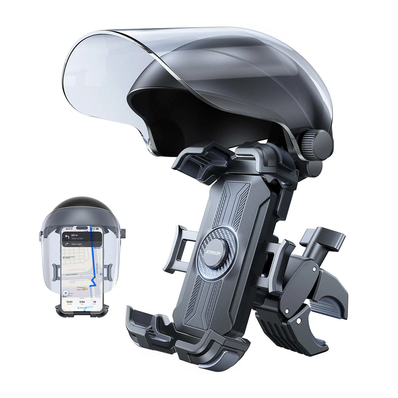 Fahrrad- und Motorradhalter mit Sonnenschutz Joyroom JR-ZS526, 4,7 Zoll - 7 Zoll, Schwarz