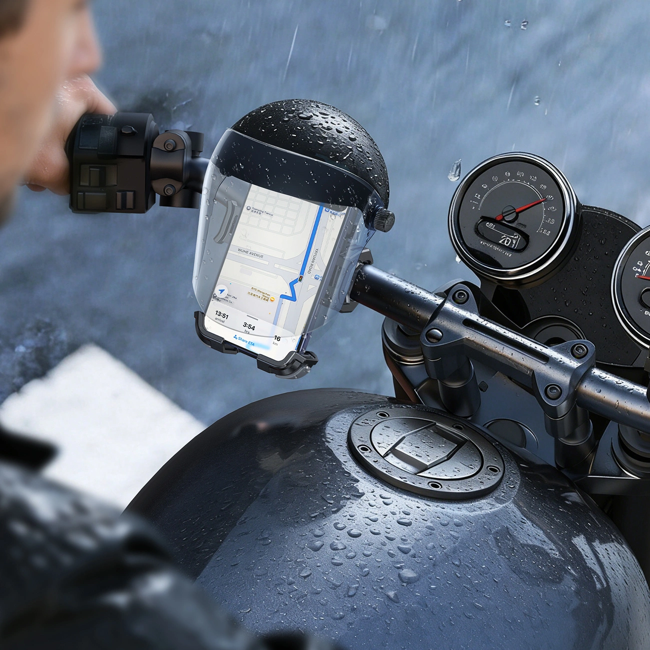 Fahrrad- und Motorradhalter mit Sonnenschutz Joyroom JR-ZS526, 4,7 Zoll - 7 Zoll, Schwarz