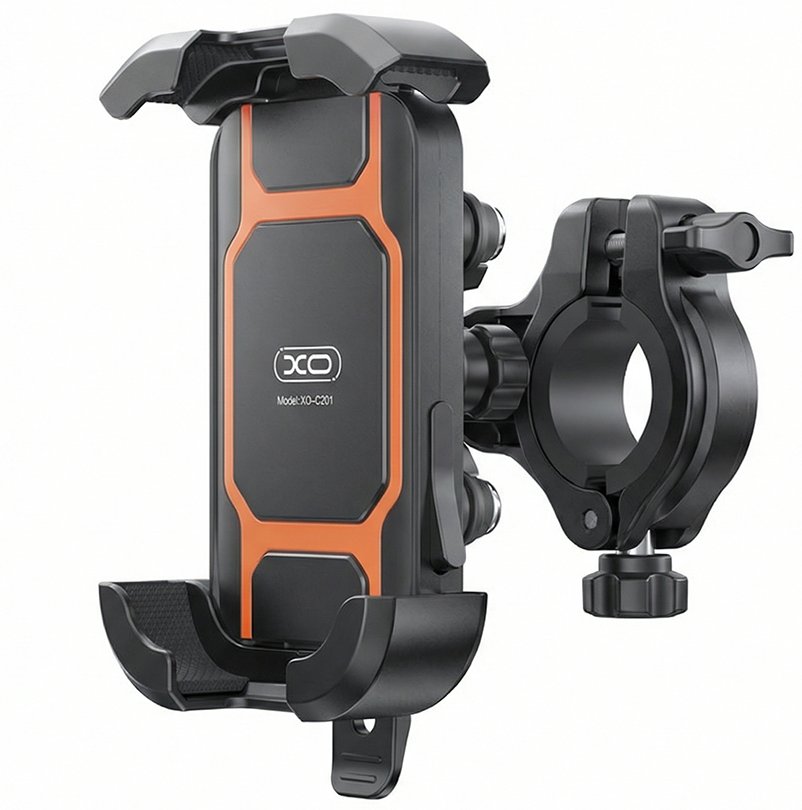 Fahrrad- und Motorradhalter XO Design C201, 4,5 Zoll - 7 Zoll, Schwarz Orange
