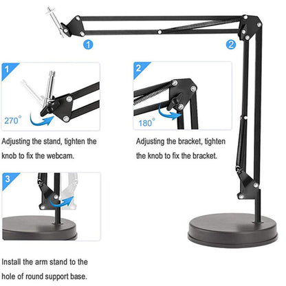 Desk Stand 1/4inch Techsuit GT6 for Camera / Microphone, Black