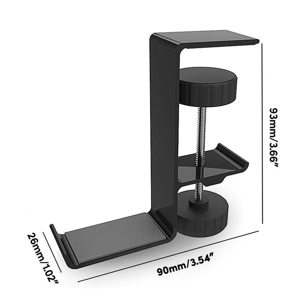 Techsuit DH2 Bürohalterung für Kopfhörer / Tasche, Schwarz