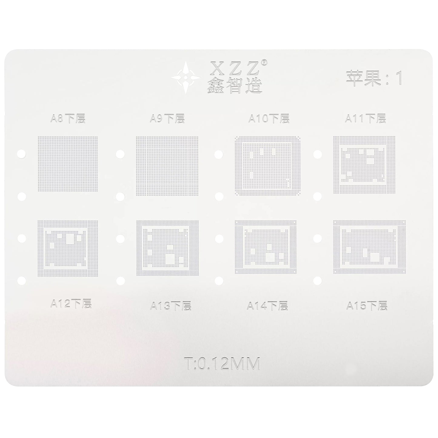 Arbeitsunterlage Reballing XZZ L23 für CPU Apple A8 - A16