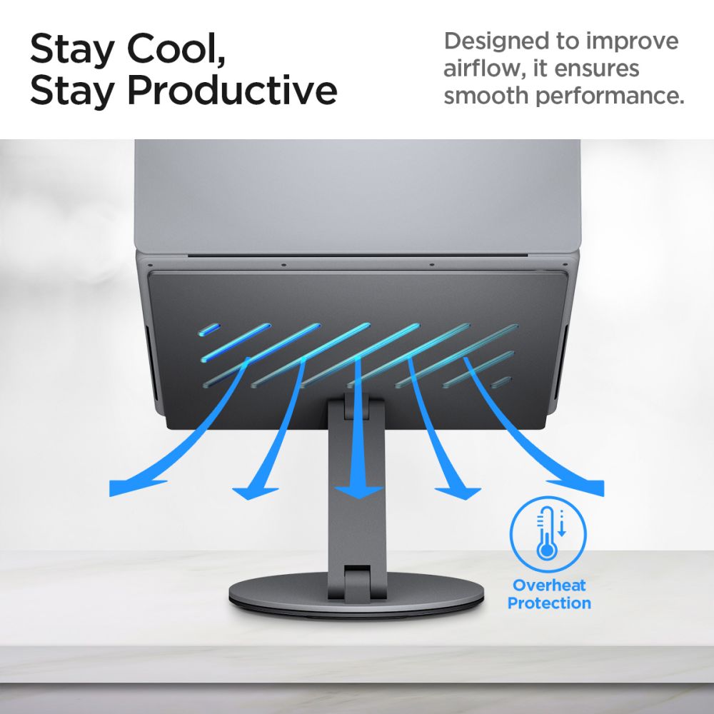 Spigen LD204H Laptopständer, Silber