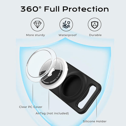 Techsuit BuddyGuard DG1 Halterung für Apple AirTag am Haustierhalsband, Schwarz