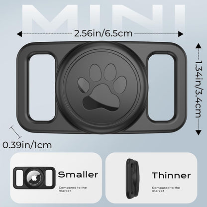Techsuit BuddyGuard DG1 Halterung für Apple AirTag am Haustierhalsband, Schwarz
