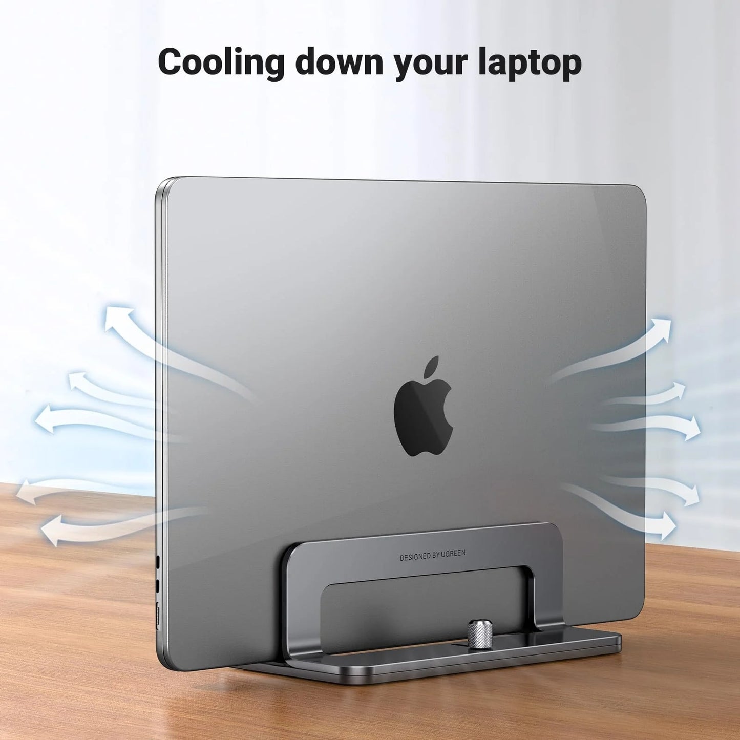 Vertikaler UGREEN LP258 Laptopständer für Laptops mit einer Dicke von 12mm - 26mm, Silber