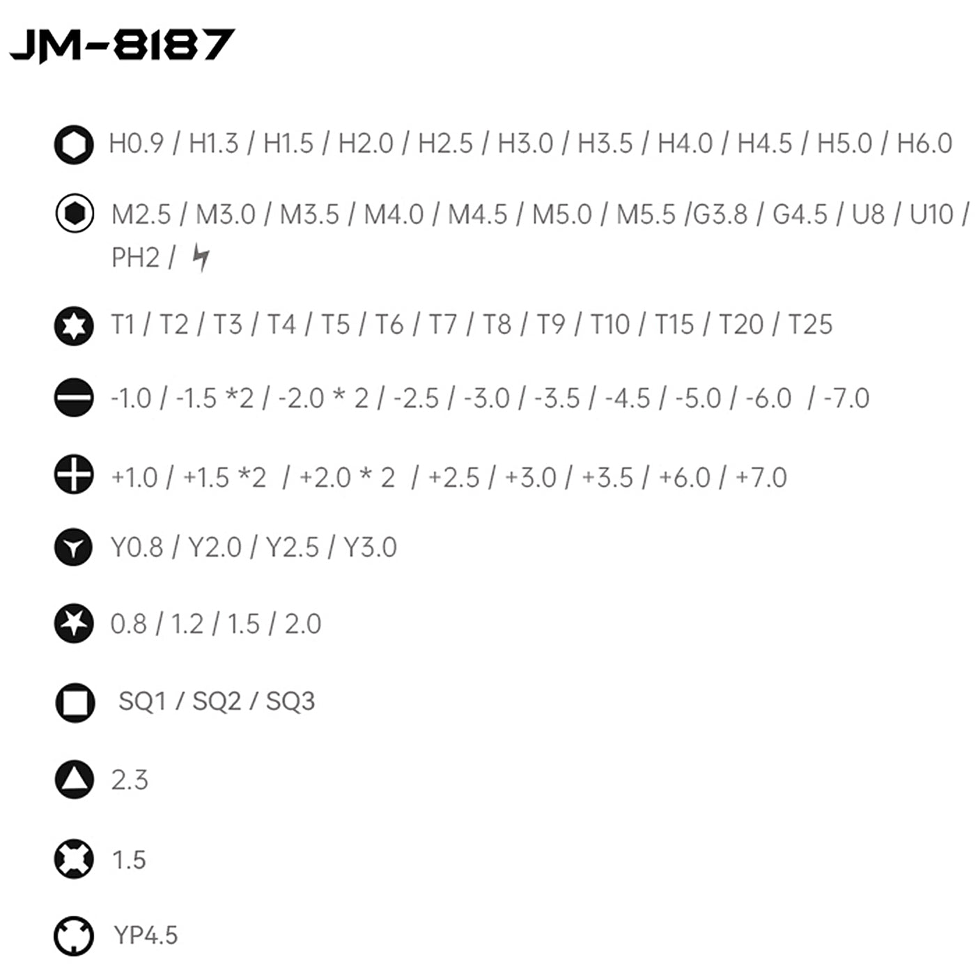 Schraubendreher Jakemy JM-8187, 83in1, Silber