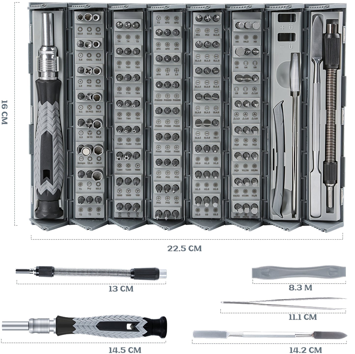 OEM-Schraubendreher, 126in1, Grau