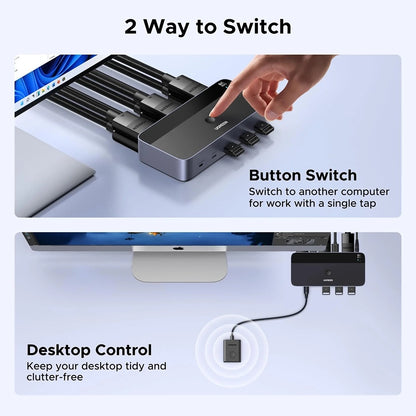 Switch Video DisplayPort UGREEN AK700 (55851), Grau
