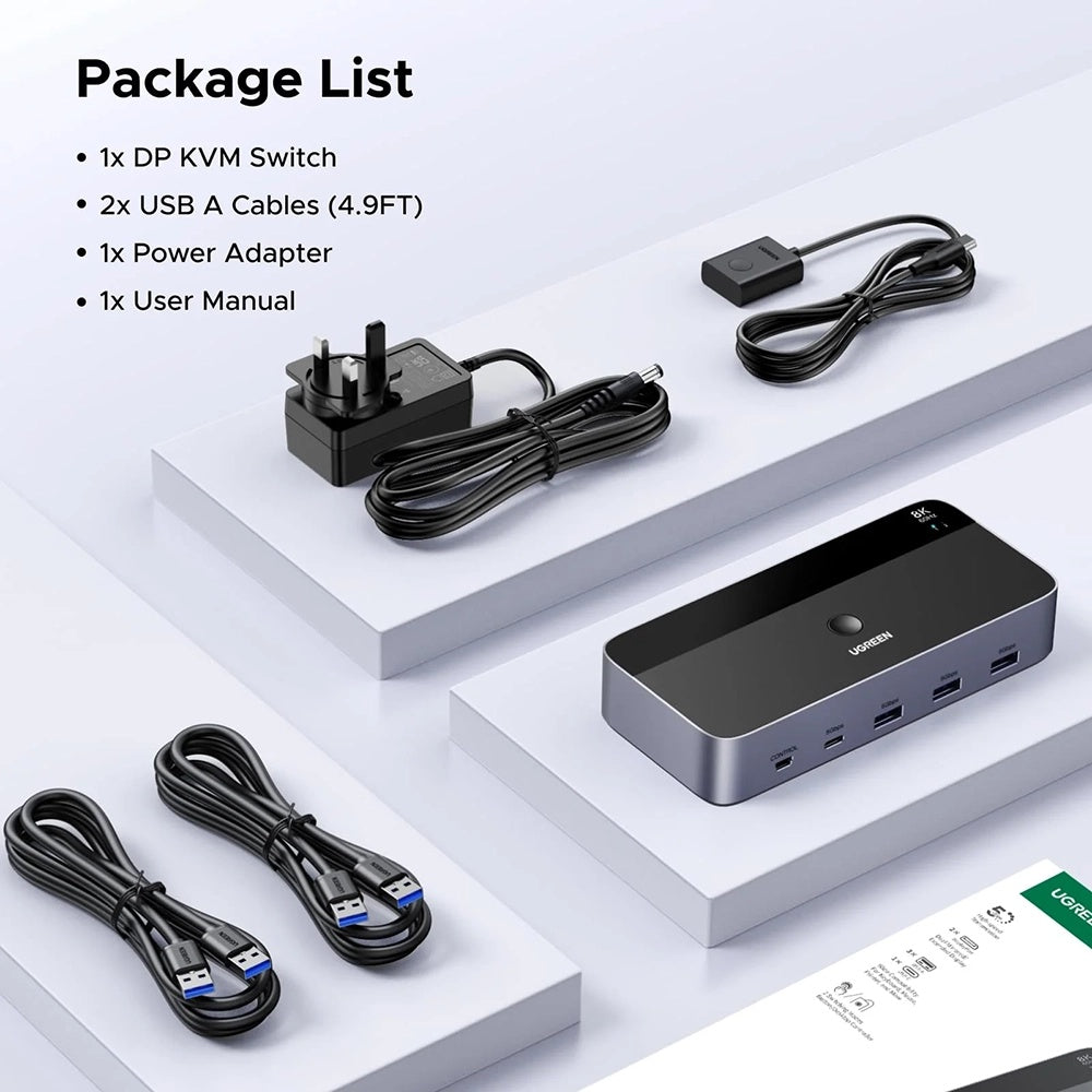 Switch Video DisplayPort UGREEN AK700 (55851), Grau