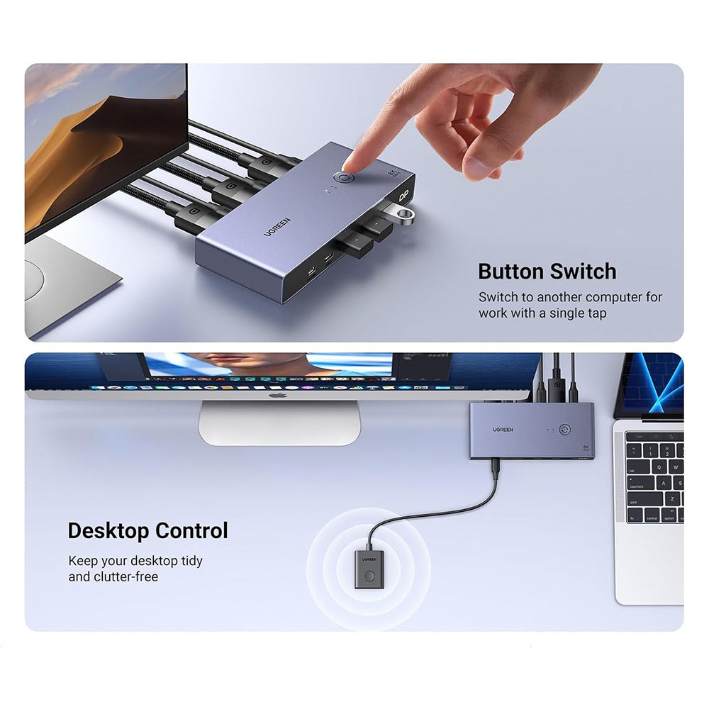 Switch Video DisplayPort UGREEN CM695 (25962), Schwarz