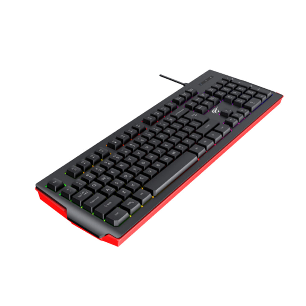 Gaming-Tastatur HAVIT KB866L, RGB, 1,4m, Schwarz Rot