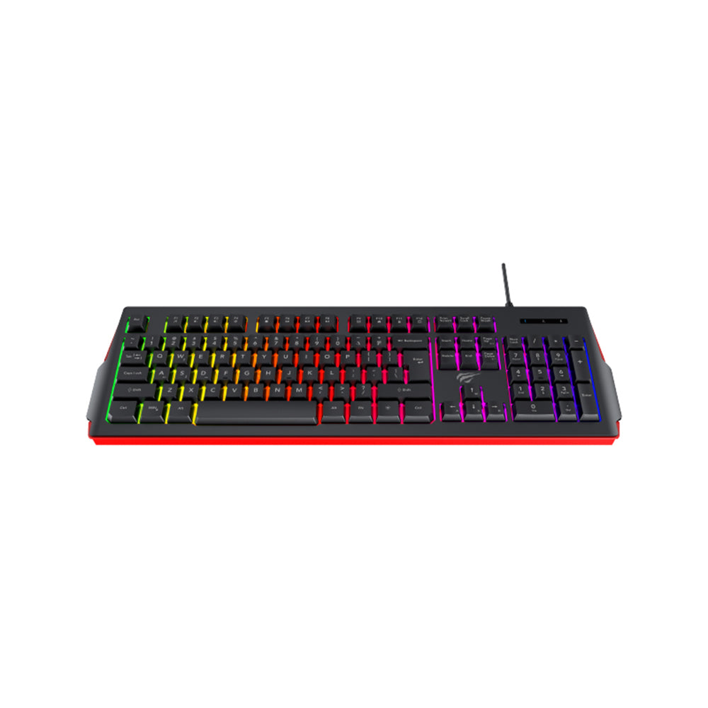 Gaming-Tastatur HAVIT KB866L, RGB, 1,4m, Schwarz Rot