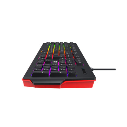 Gaming-Tastatur HAVIT KB866L, RGB, 1,4m, Schwarz Rot