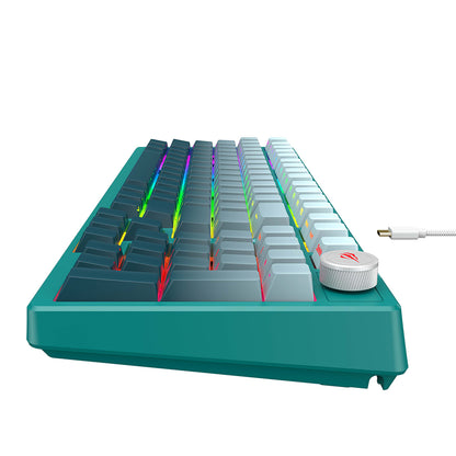 Gaming-Tastatur HAVIT KB899L, RGB, 1.8m, Weiß Grün