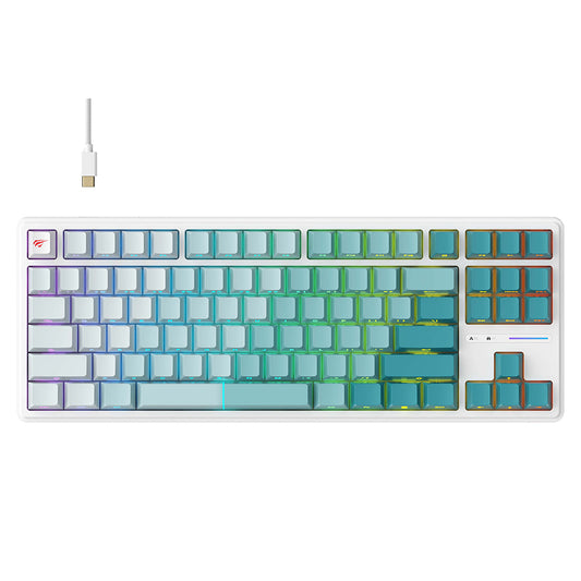 Gaming-Tastatur HAVIT KB901L, RGB, 1.8m, Weiß Grün