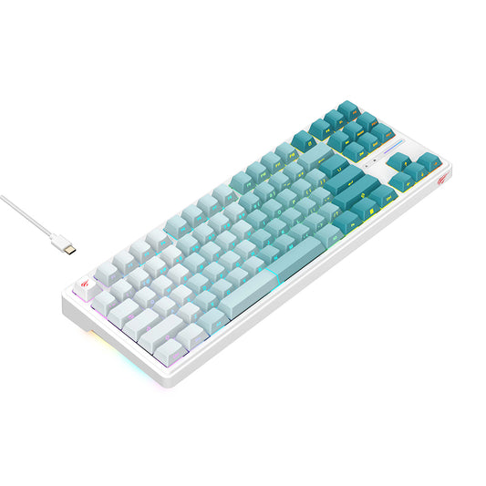 Gaming-Tastatur HAVIT KB901L, RGB, 1.8m, Weiß Grün