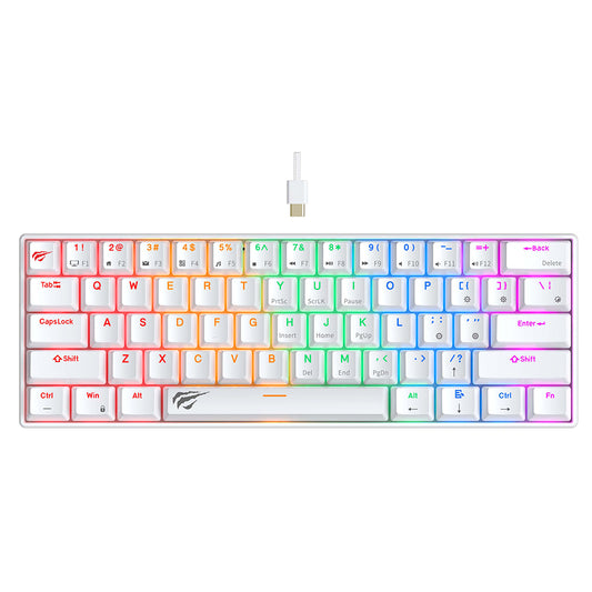 Gaming-Tastatur HAVIT KB903L, RGB, 1,8m, Weiß
