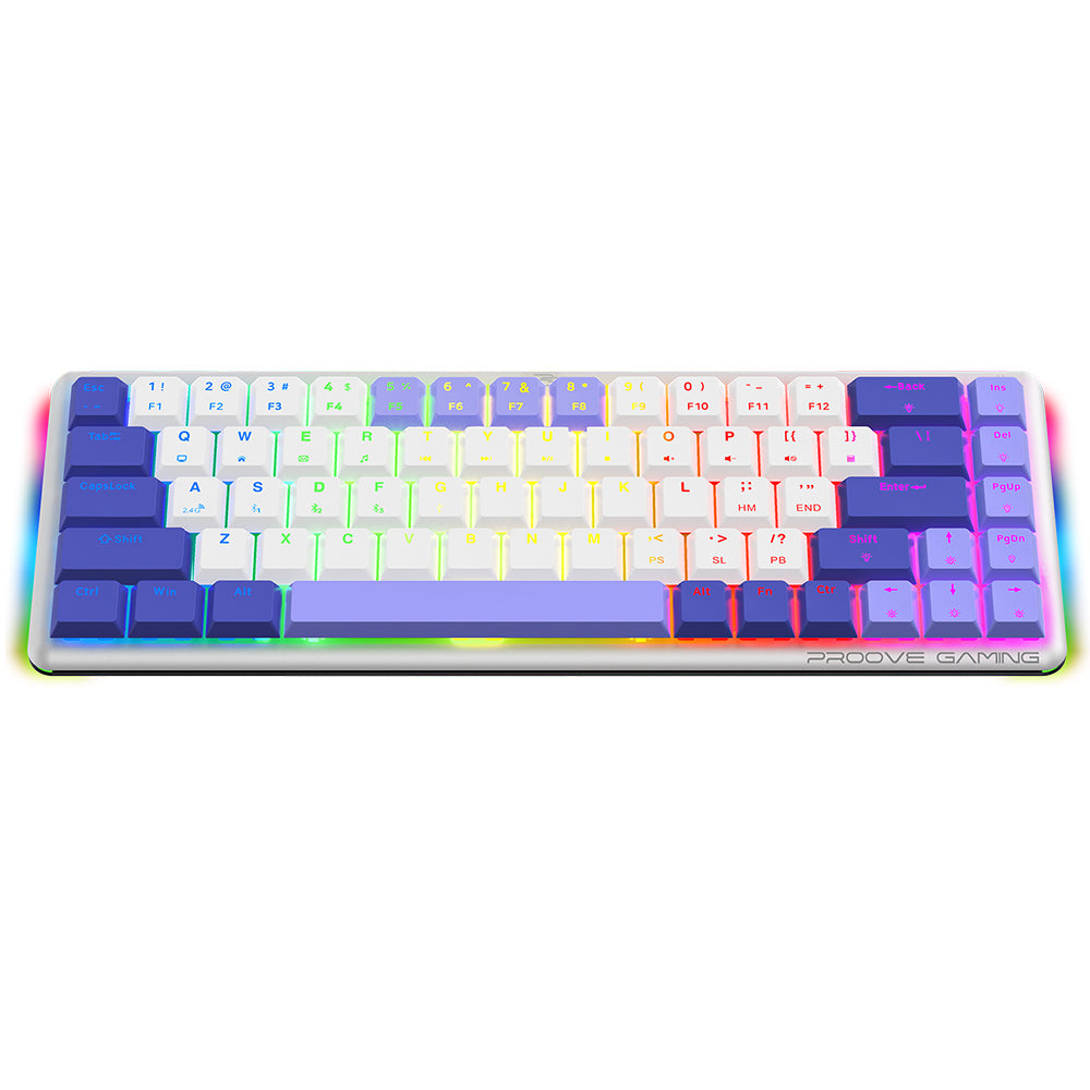 Gaming-Tastatur Wireless Proove AFK, RGB, BT / Wi-Fi / Kabelgebunden, 1,5m, Weiß WKAFKEN22002