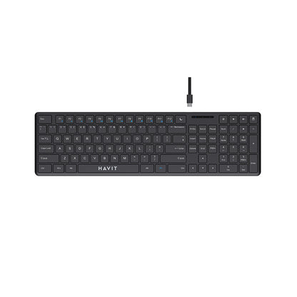 HAVIT KB252 Wired USB Keyboard, USB-C, 1.5m, Black
