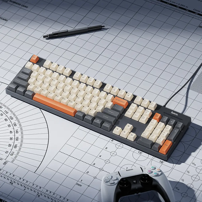Kabelgebundene USB-Tastatur HOCO GM61 Tri-Color, 1,45 m, Grau