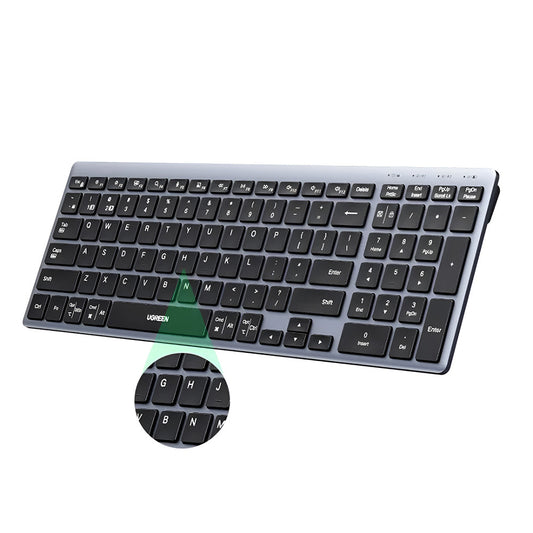 Wireless-Tastatur UGREEN K552 (75163), BT / Wi-Fi, Schwarz