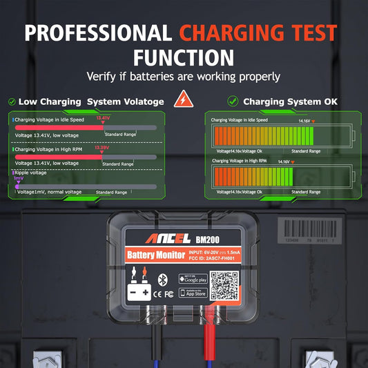 Bluetooth-Tester zur Überwachung der Autobatterie Ancel BM200