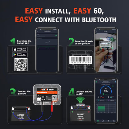 Bluetooth-Tester zur Überwachung der Autobatterie Ancel BM200