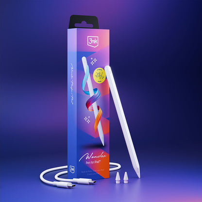 Touch Pen 3MK Wonder für Apple iPad, Aktive Version, Weiß