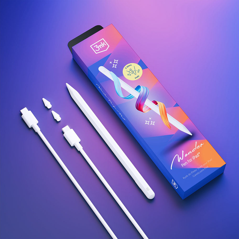 Touch Pen 3MK Wonder für Apple iPad, Aktive Version, Weiß