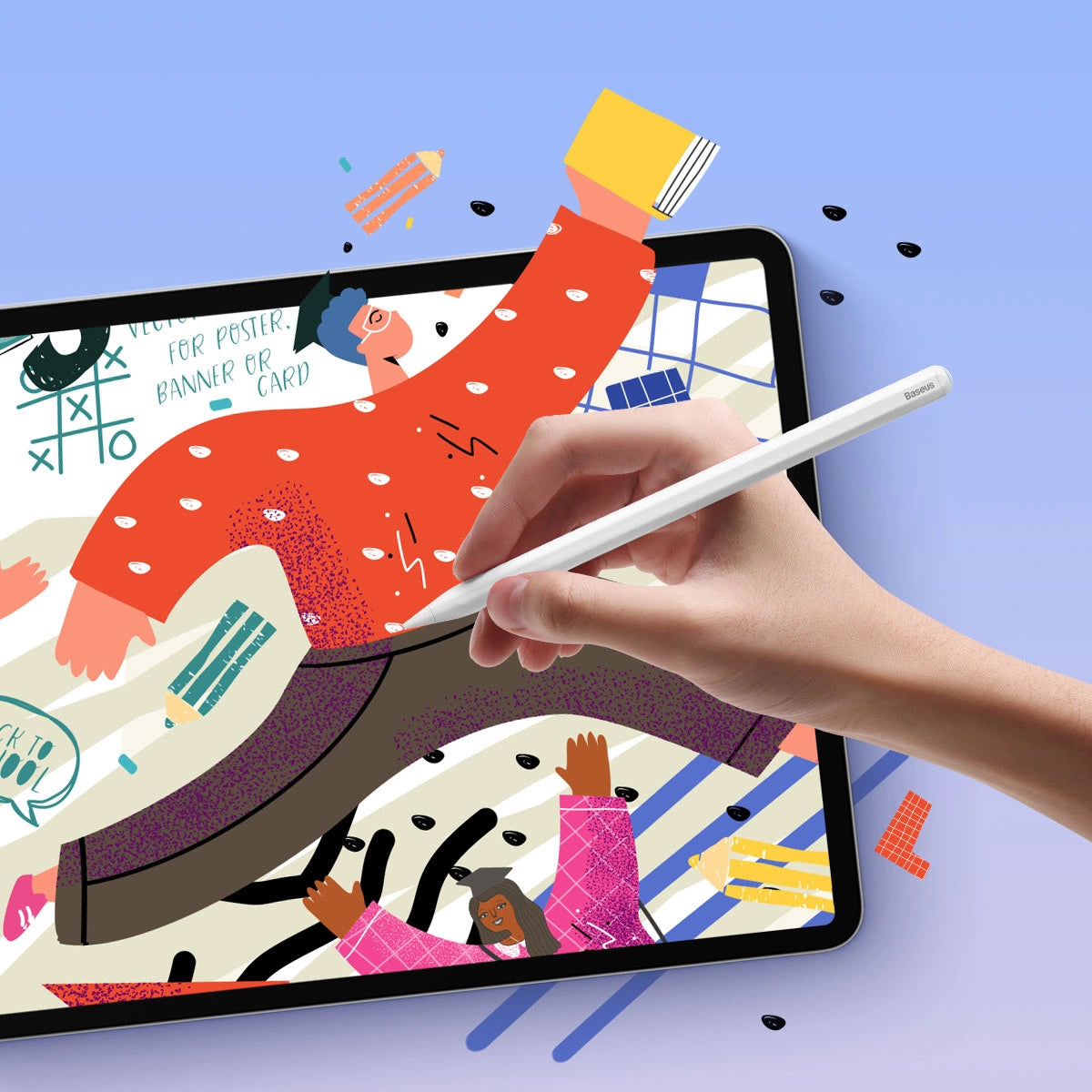Touch Pen Baseus Smooth Writing 2 Series für Apple iPad, Aktive Wireless-Version, Weiß SXBC060002