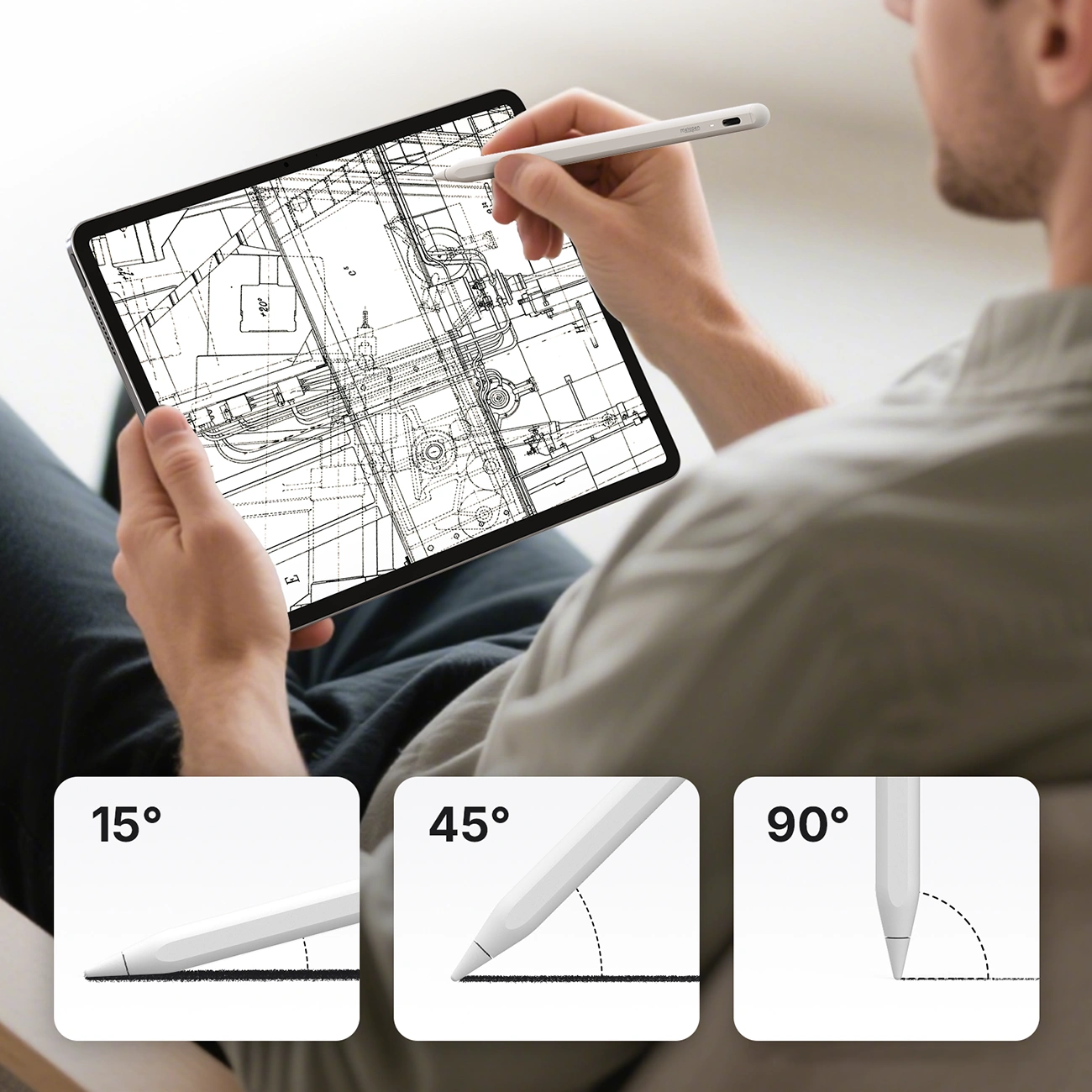Touch Pen Metapen A8 für Apple iPad, Active Version, Weiß ME-APP152