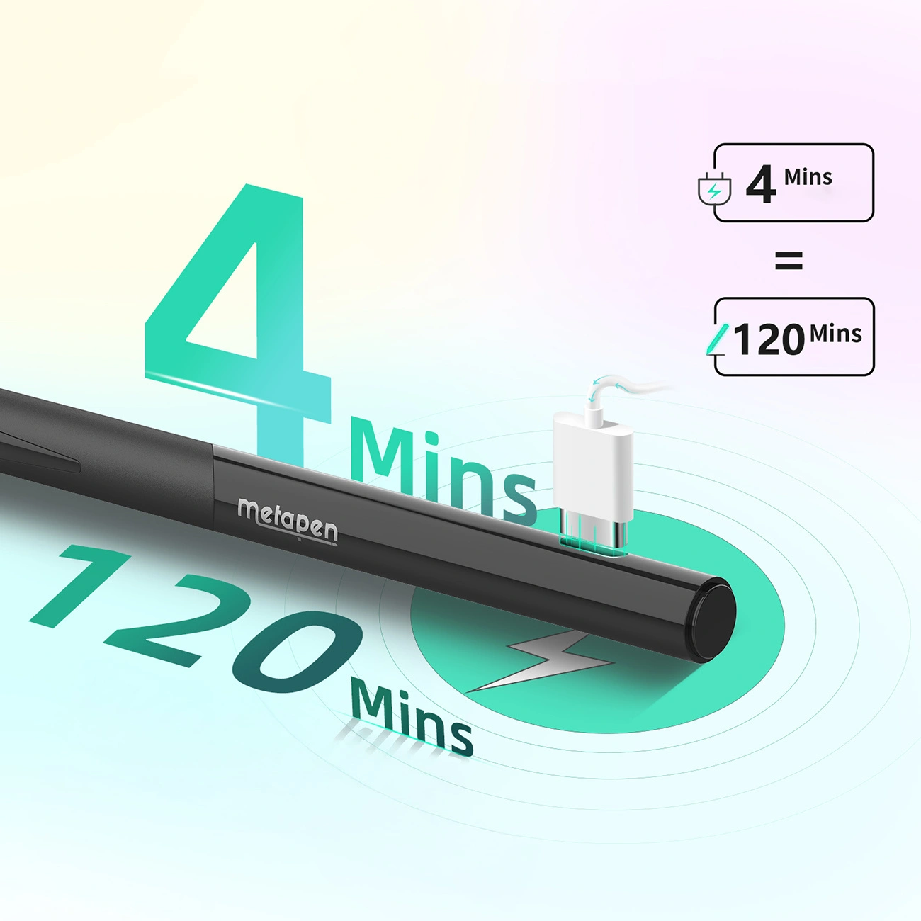 Touch Pen Metapen D1 für Apple iPad, Active Version, Schwarz ME-APP452