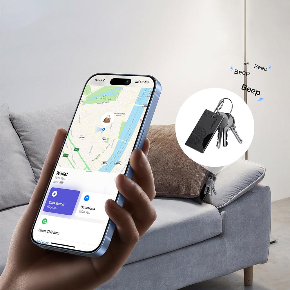 UGREEN SmartTag Smart Finder Slim 3 CM921 für iOS Series, Schwarz