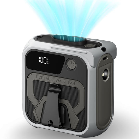 Tragbarer Ventilator Techsuit Z13 mit externem Akku 10000mAh, Grau