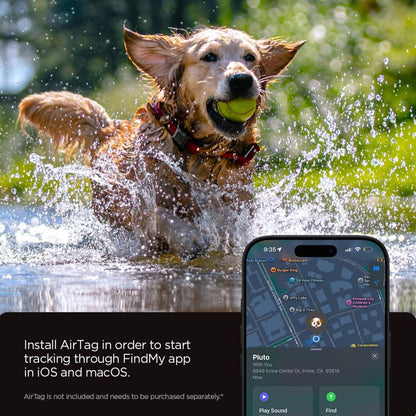 Spigen Tough Armor Halterung für Apple AirTag am Haustierhalsband, Schwarz